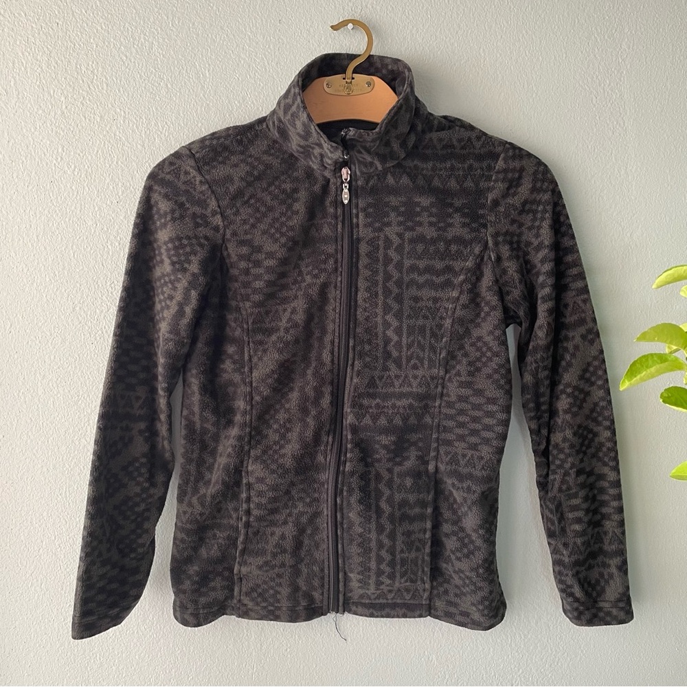 ♦️5/$15♦️ Unbranded | Black & Olive Fleece Zip-Up Jacket